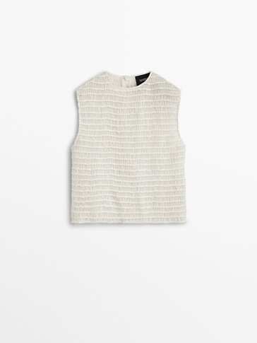 Sleeveless textured blouse - Limited Edition