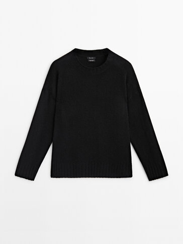 100% cashmere oversize crew neck sweater
