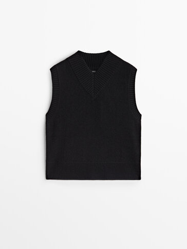 100% cashmere short vest