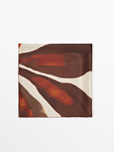 Silk scarf with abstract print