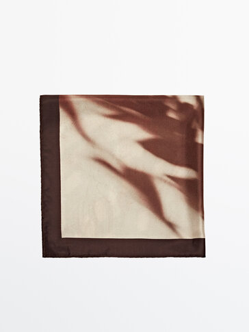 Silk scarf with a shadow print