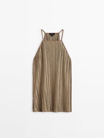 Pleated strappy top