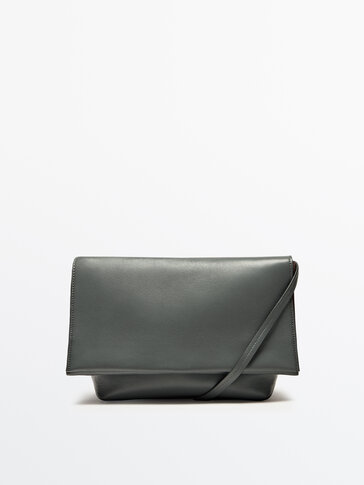 Nappa leather crossbody bag with flap