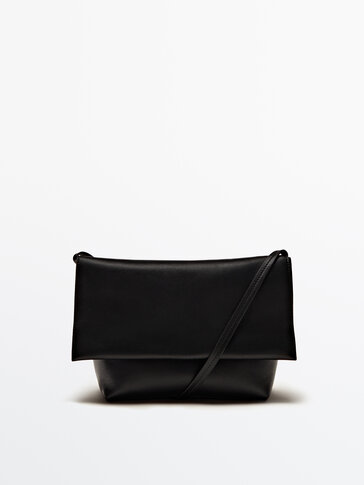 Nappa leather crossbody bag with flap