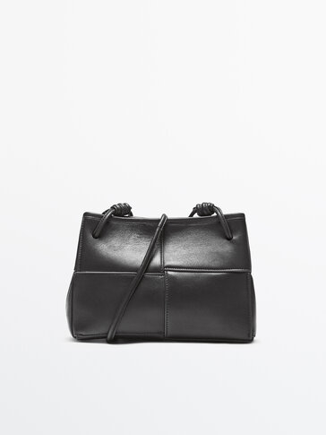Nappa leather crossbody bag with seam details