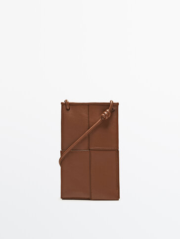 Nappa leather mini crossbody bag with seam details