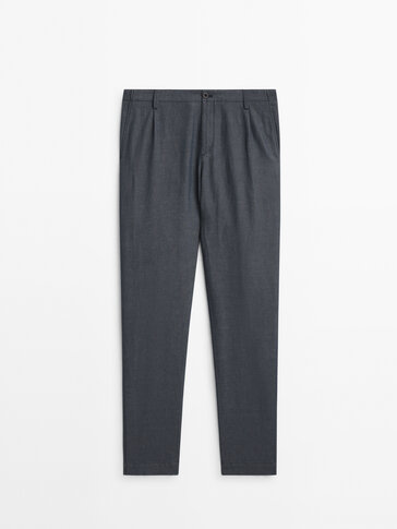 Relaxed fit dyed thread Oxford chino trousers