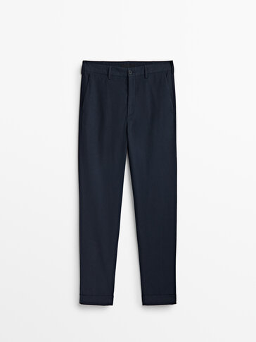 Relaxed-fit false plain dyed chino trousers