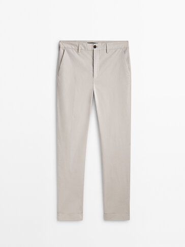 Relaxed-fit false plain dyed chino trousers