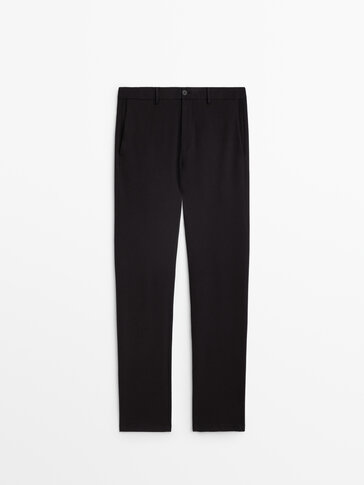 Slim-fit tricotine chino trousers