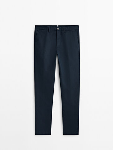 Relaxed fit canvas chino trousers