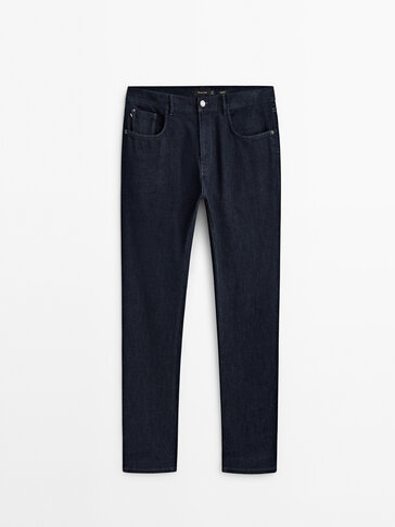 Relaxed-fit rinse wash selvedge jeans