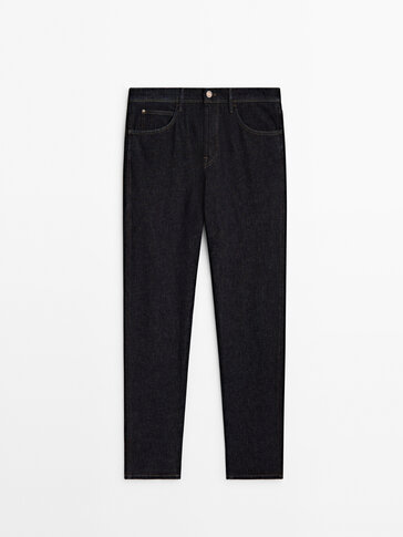 Relaxed-fit crinkle rinse wash jeans