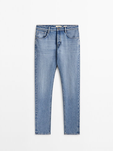 Slim fit bleached jeans