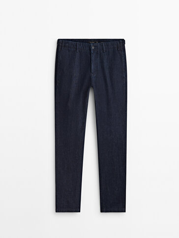Co-ordinated tapered fit rinse wash jeans