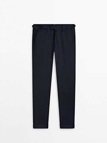 Wool flannel suit trousers