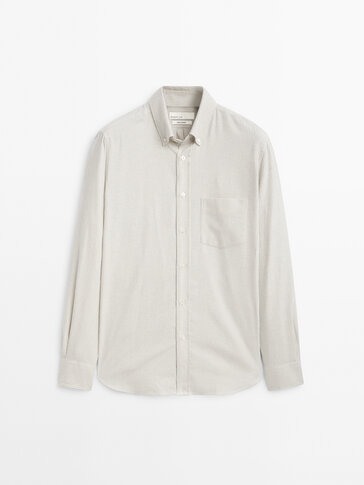 Regular fit soft cotton striped shirt
