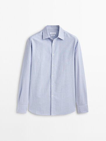 Soft wash slim fit striped Oxford shirt