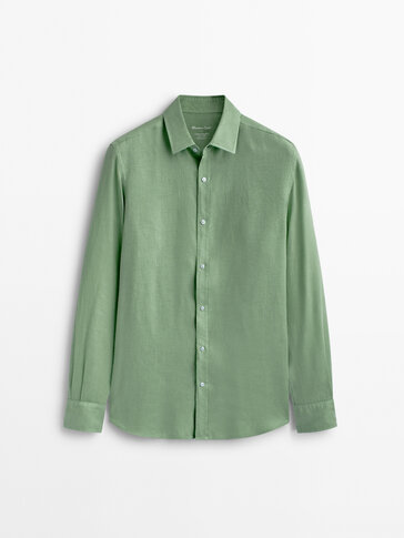 100% linen slim-fit shirt