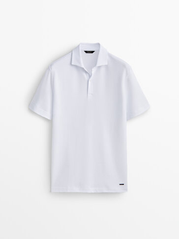 100% cotton polo shirt maxi-textured