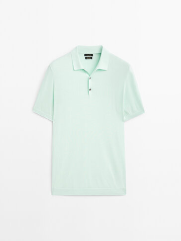 Short sleeve cotton polo sweater