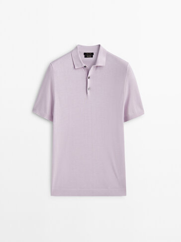 Short sleeve cotton polo sweater