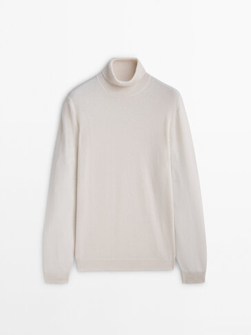 Wool blend high neck sweater