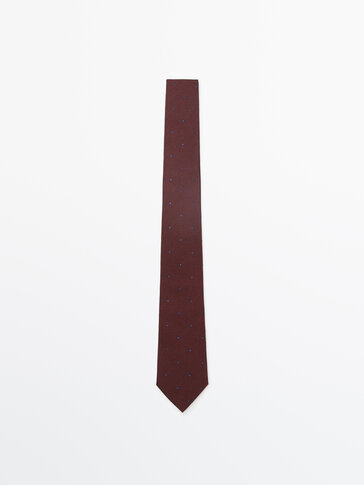 棉丝混纺斜纹布波点领带