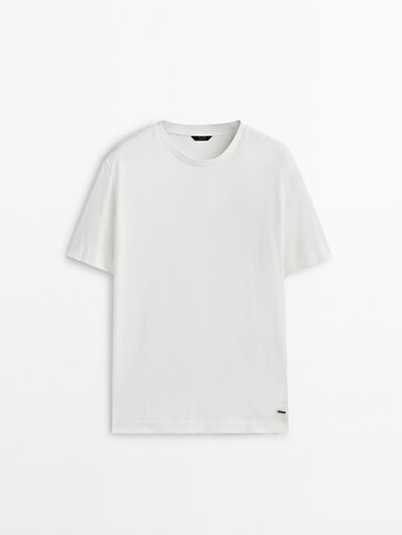 Textured cotton T-shirt