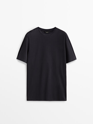 Short sleeve mercerised cotton T-shirt