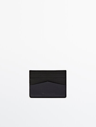 Contrast leather card holder