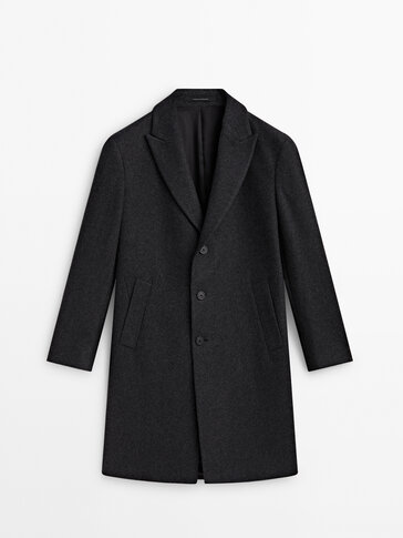 Grey 100% wool coat