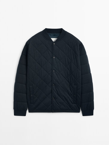 100% extra fine wool varsity bomber jacket