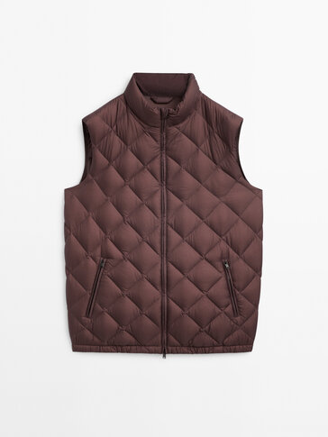 Extra lightweight ripstop gilet with down and feathers padding