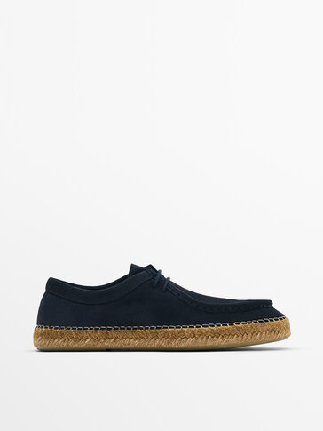 BLUE SPLIT SUEDE ESPADRILLES