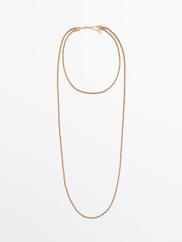 Gold-plated double-chain necklace