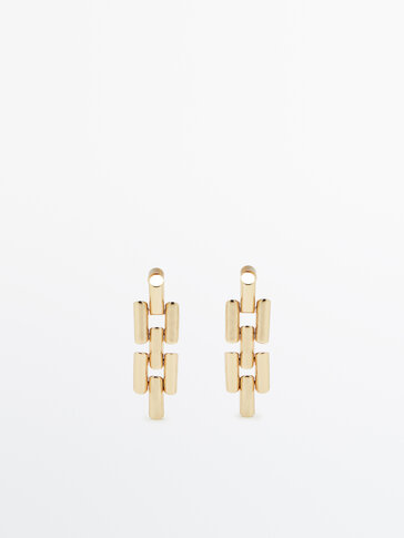 Gold-toned chain link earrings