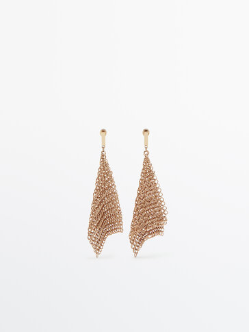 Gold-plated mesh earrings