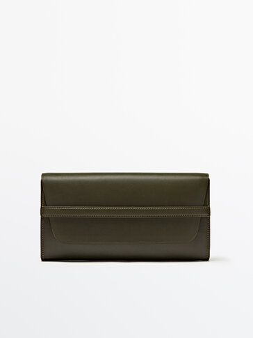 Nappa leather wallet with strap