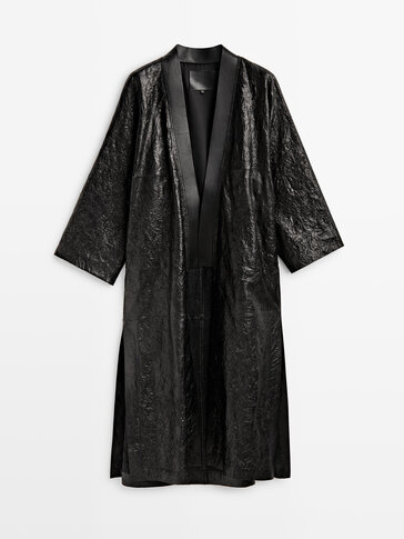 裂纹纳帕软面皮和服式外套 - Limited Edition