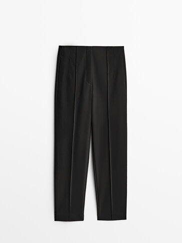 Slim fit technical trousers with topstitching