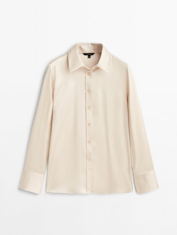 Satin shirt with cut-out details