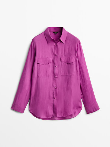 Silk shirt with pockets