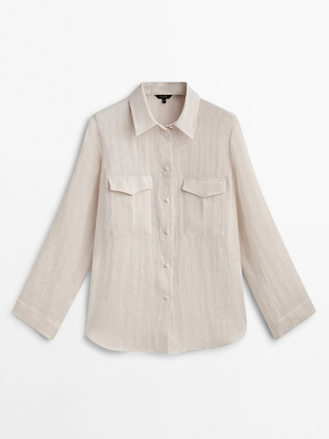 100% linen shirt with pockets