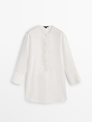 Linen blend shirt with buttons - Limited Edition