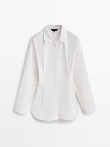 Darted poplin shirt