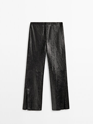 Crackled nappa leather trousers- Limited Edition