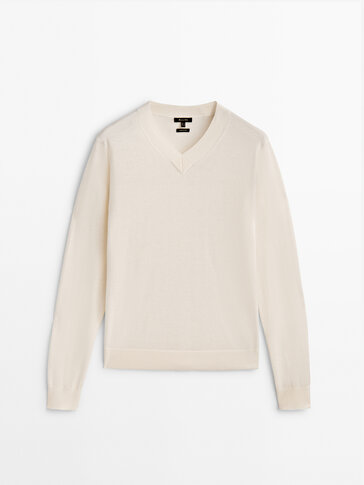 Wool and cashmere V-neck sweater