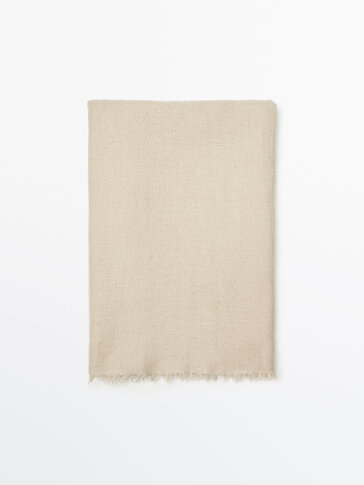 Structured 100% wool scarf