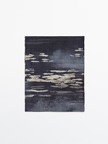 Spotted print silk blend shawl